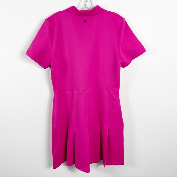 J. Lindeberg Kanai Lux Sculpt Mini Dress Size Large NWT Fuchsia Pink - Picture 8 of 9
